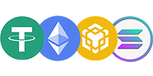 USDT-ETH-BNB-SOL